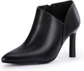 Womens Suede Pointed Toe V Cut Ankle Boots Kitten Heel - Chic Office