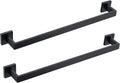 BANOLUX Towel Rack 16in Single Towel Bars - Matte Black 2 Pack