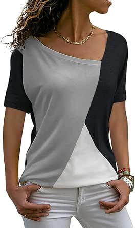Sarin Mathews Womens Casual Tee Shirts Short Sleeve Tunic Tops