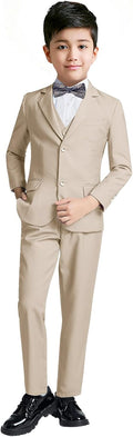Boys Light Champagne Suit Slim Fit 5-Piece Tuxedo - Wedding Ready