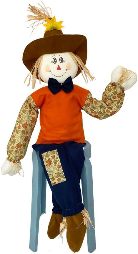 Scarecrow Sitter Fall Girl Hugger for Tree Porch Decor