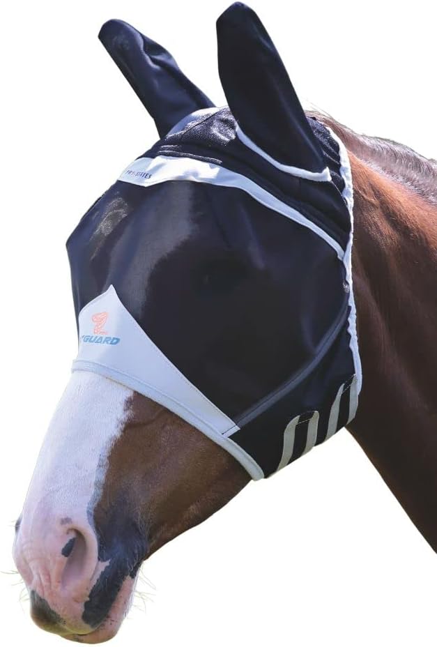 Shires Mesh Horse Fly Mask with Ears for UV Protection