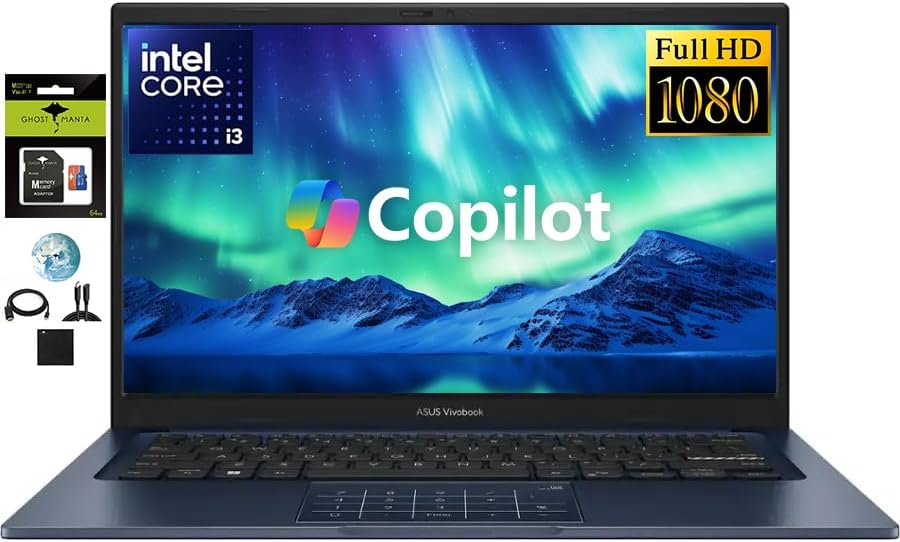 ASUS Vivobook 14 FHD i3 Laptop with 16GB RAM and 512GB SSD