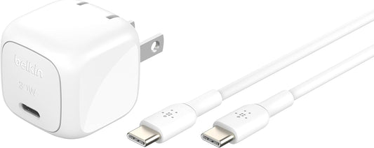 Compact 30W Charger Block with USB-C Cable for Fast Charging