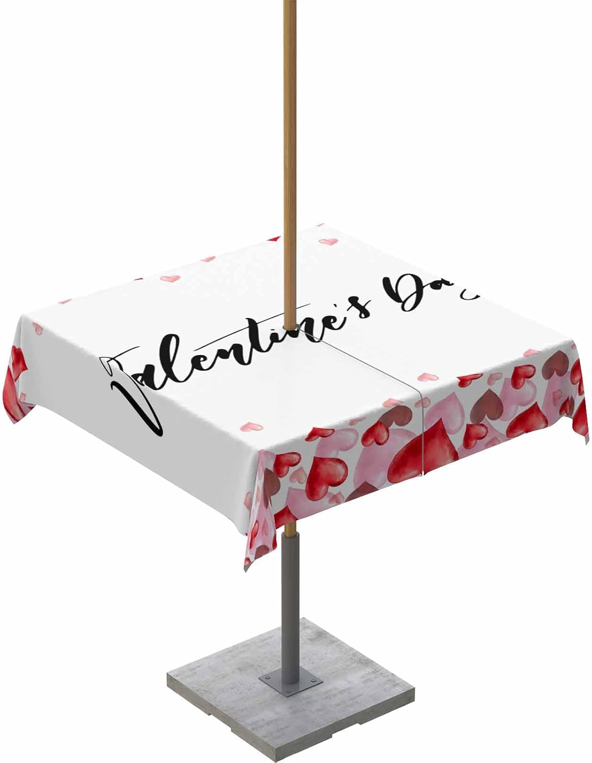 Valentine's Day Square Tablecloth - Waterproof & Washable - Red Pink Hearts - ZFUNCING