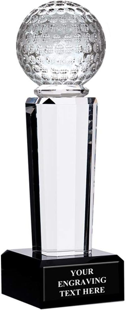 9 1/2 Onyx Crystal Golf Ball Award - Crown Your Victory!