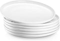 Jassceram 8.5 Inch Small Dinner Plates Set of 6 - Classic White Salad