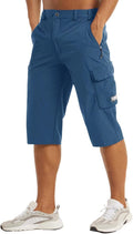 Men's 3/4 Capri Workout Shorts - Quick Dry Zipper Pockets