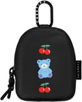 CASETiFY Earbuds Pouch - Cherrie Bear Black - Clip On Convenience