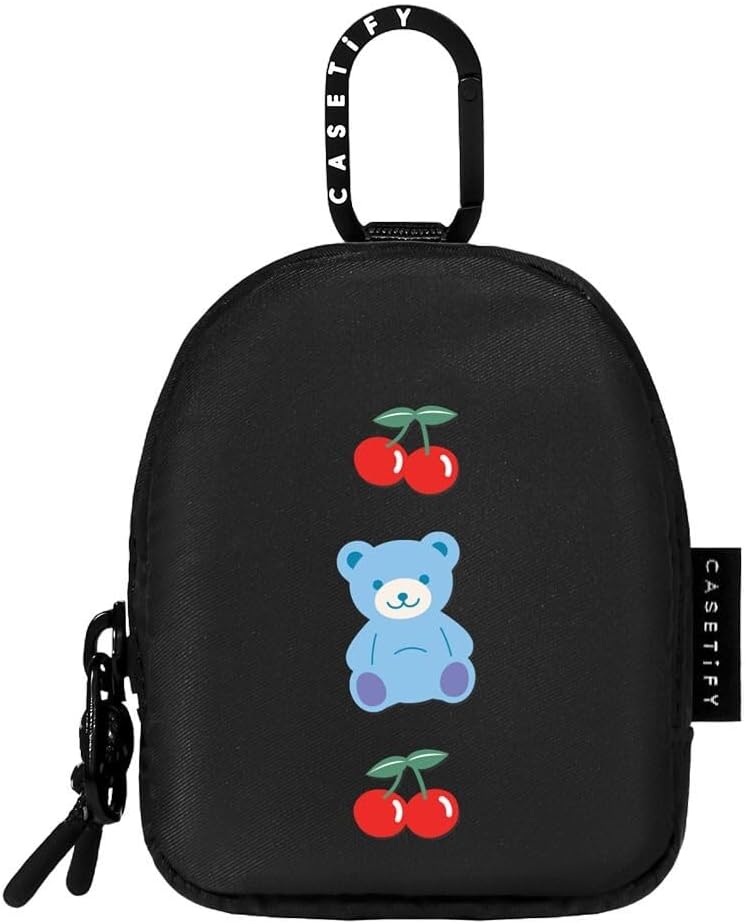 CASETiFY Earbuds Pouch - Cherrie Bear - Black for Earbuds