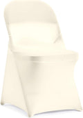 Spandex Folding Chair Covers 25 Pack Ivory - Stretch Fit for Events