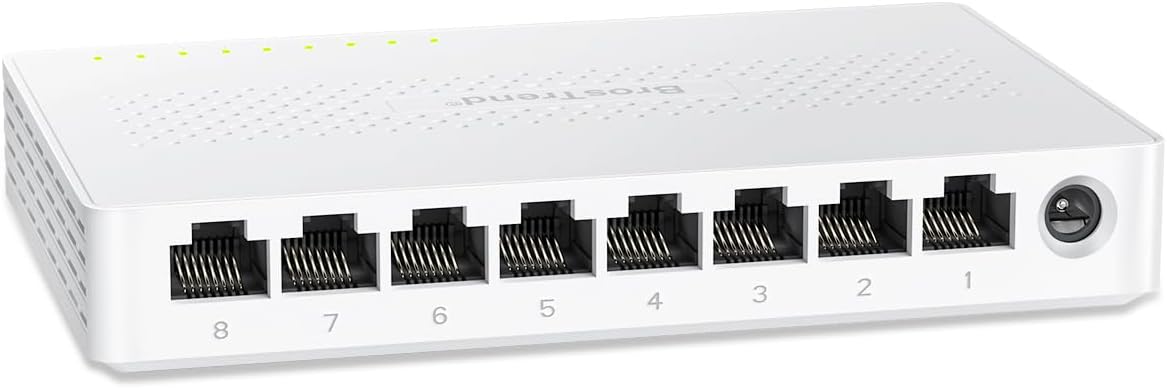 BrosTrend 2.5Gb Switch: Unmanaged 8 Port Network Switch for Gaming