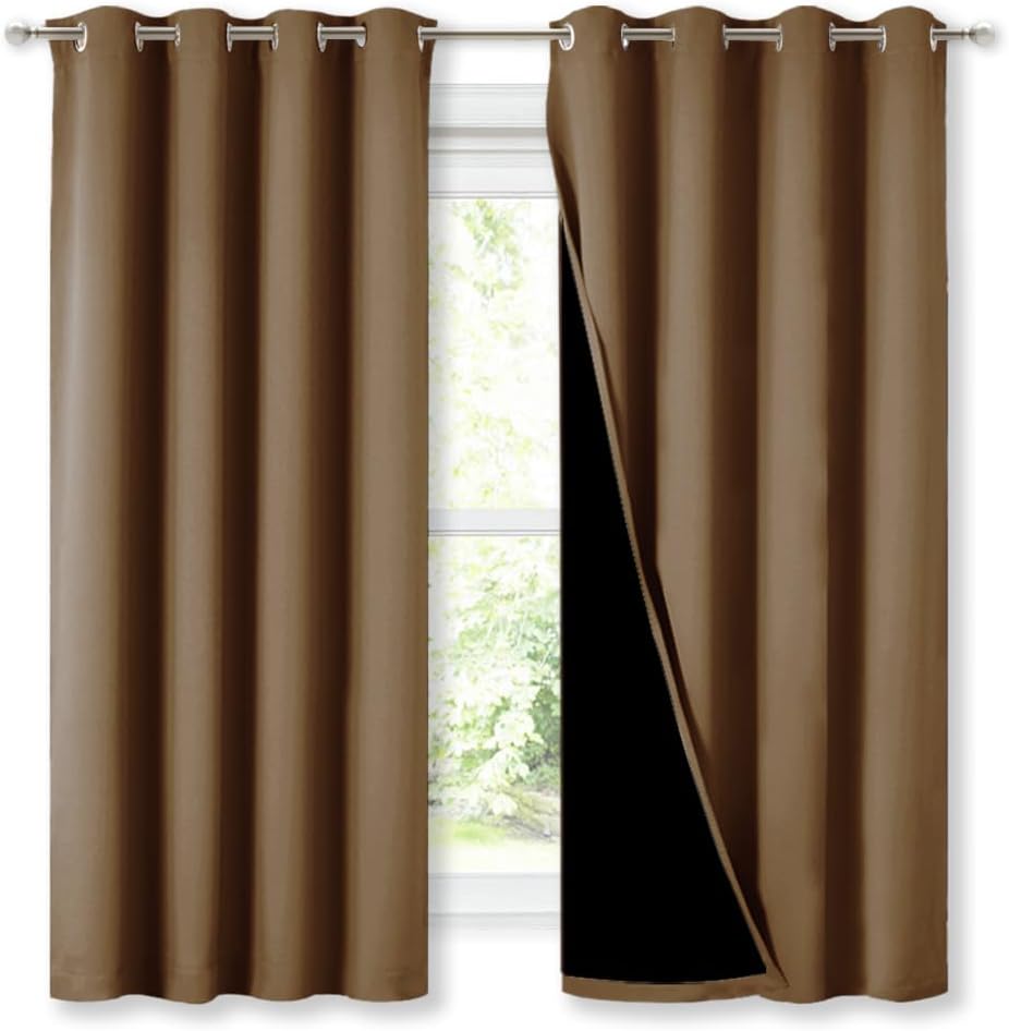 NICETOWN 100% Blackout Lined Curtains for Total Darkness