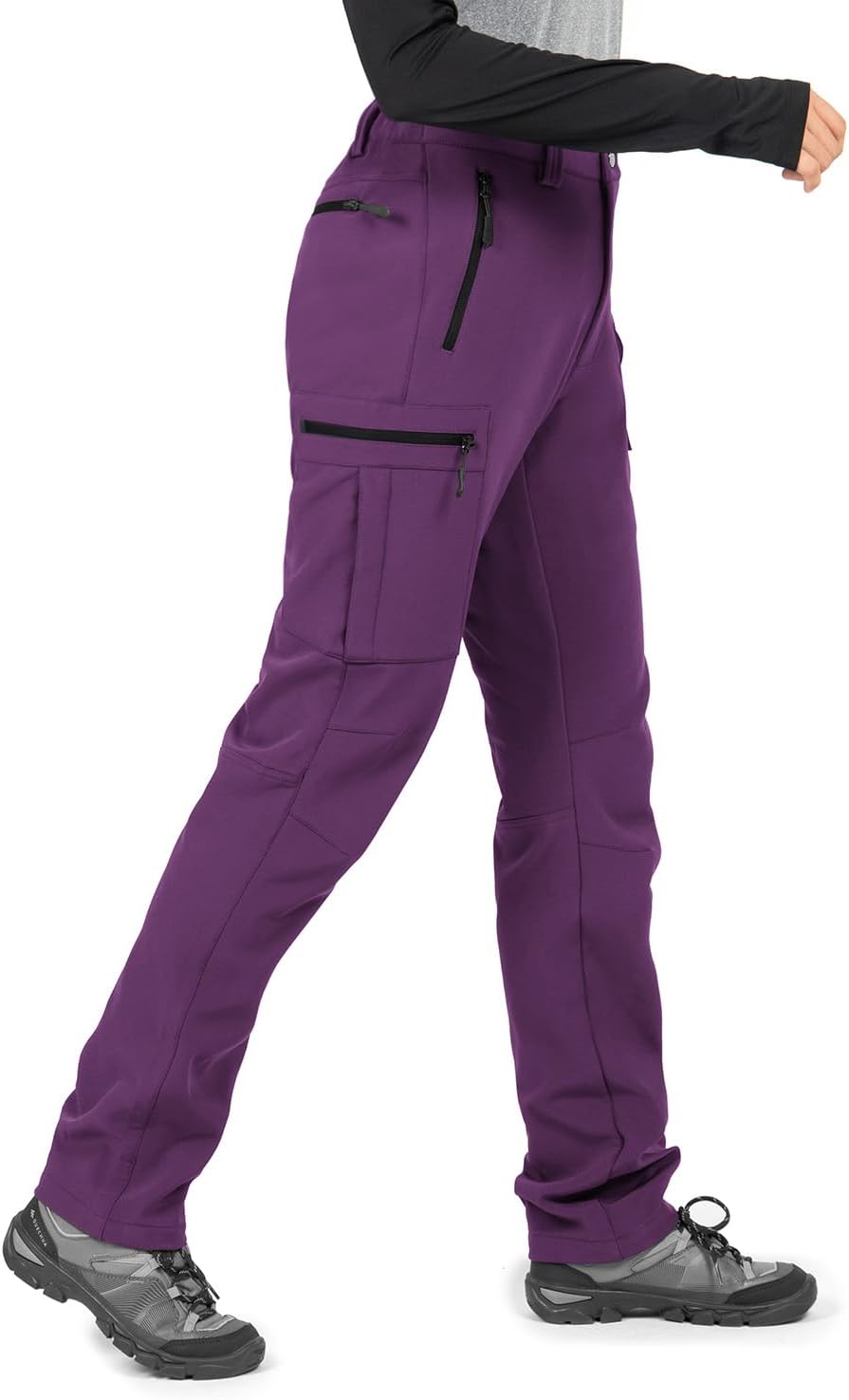 Wespornow Women's Fleece Lined Hiking Pants for Winter Activities