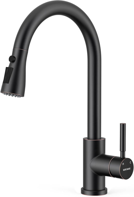 WEWE Kitchen Faucet with Pull Down Sprayer for Modern Homes