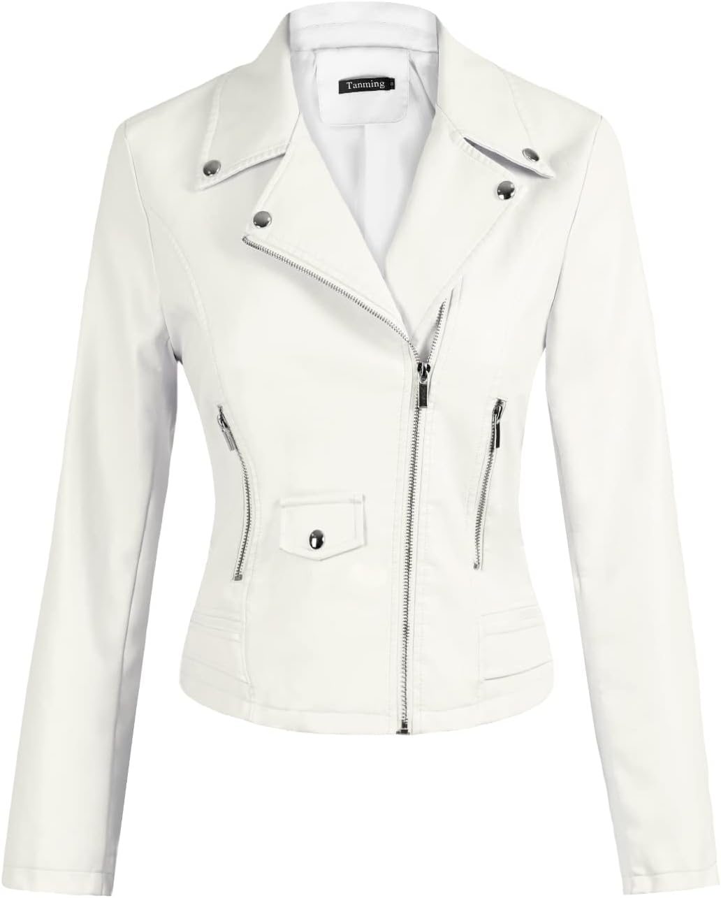 Tanming Women's Faux Leather Moto Biker Short Coat Jacket Review