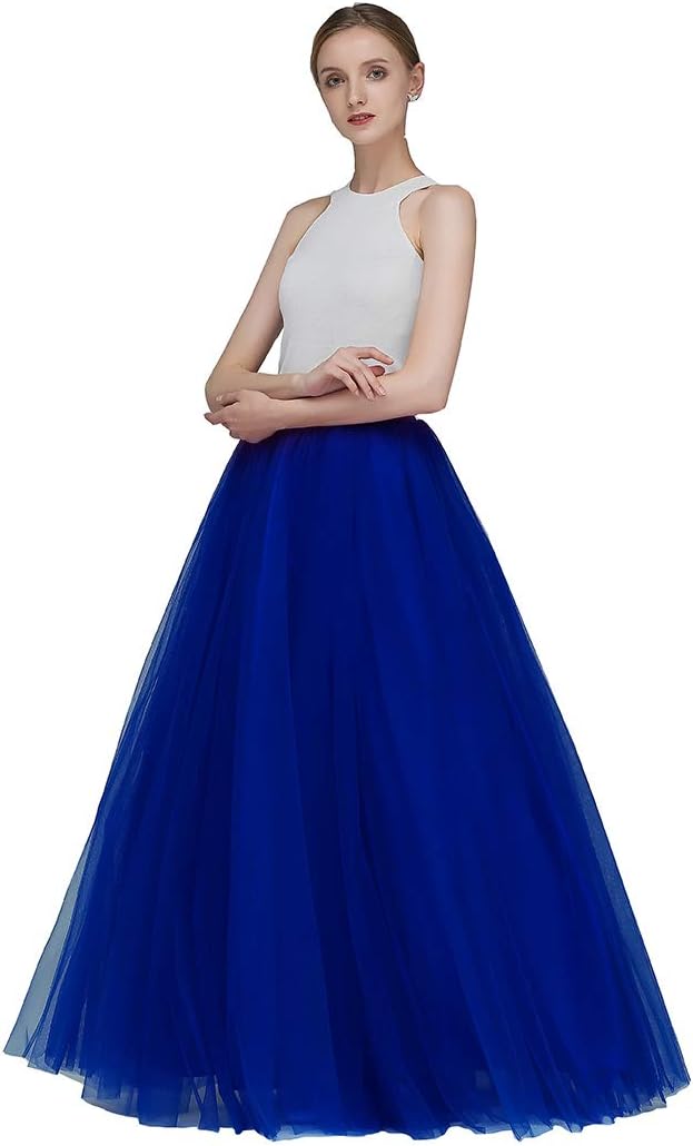 A Line Long Full Bridesmaid Tulle Skirt for Wedding Events