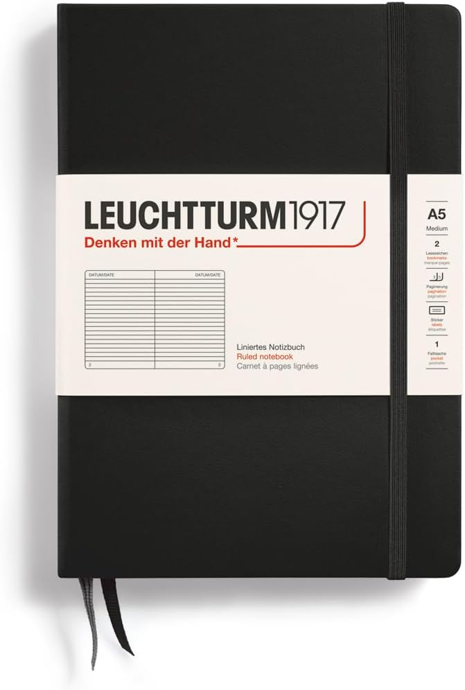 LEUCHTTURM1917 A5 Hardcover Notebook - 251 Pages for Writing