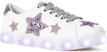 Boys Light Up Sneakers Cute Dinosaur Canvas Shoes - Fun, Easy On/Off