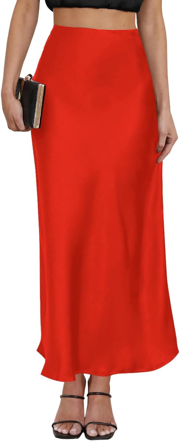 Women's Leopard Print Satin Maxi Skirt for Summer Parties