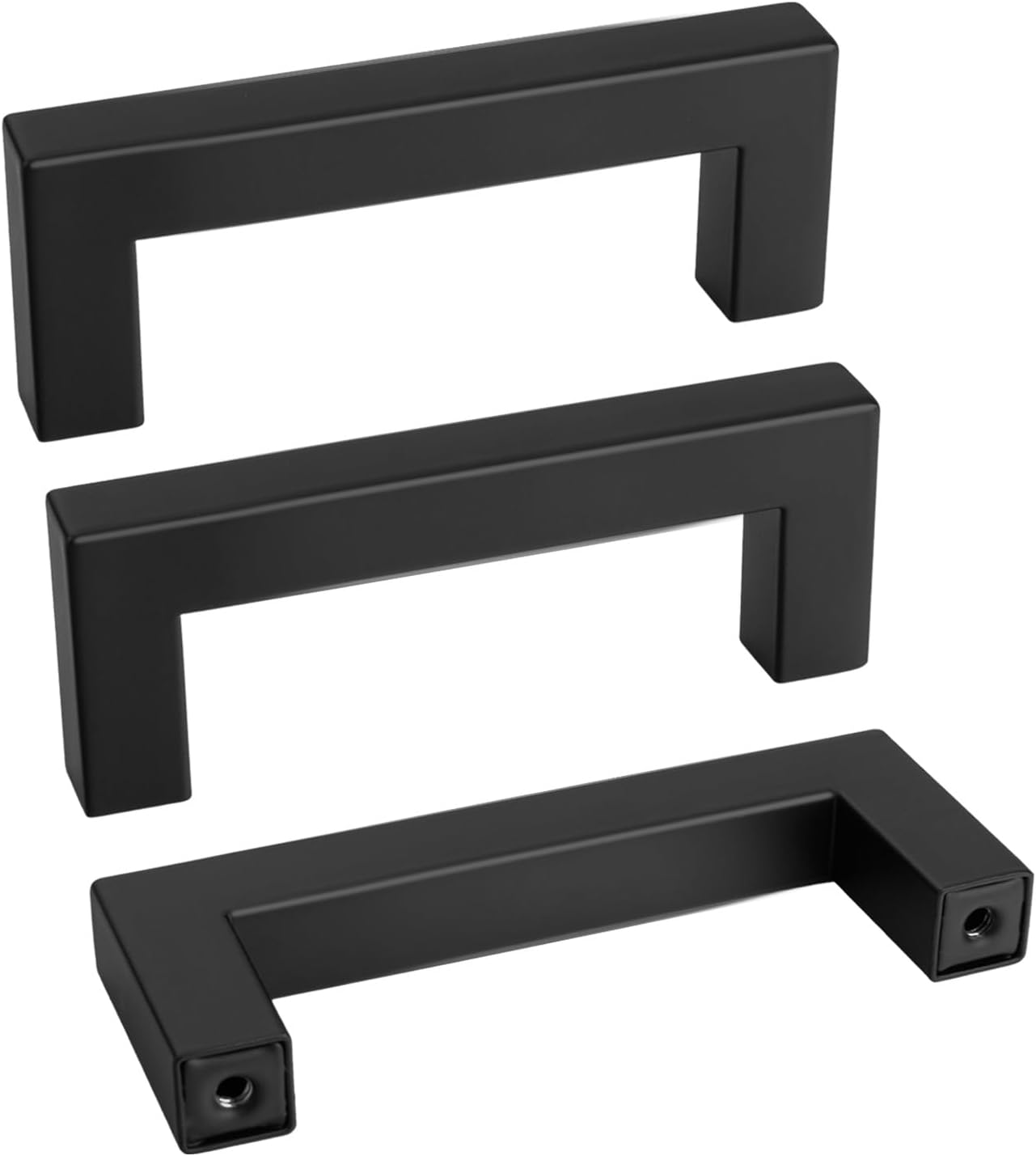 30 Pack 3 INCH Black Square Bar Cabinet Pulls for Modern Homes