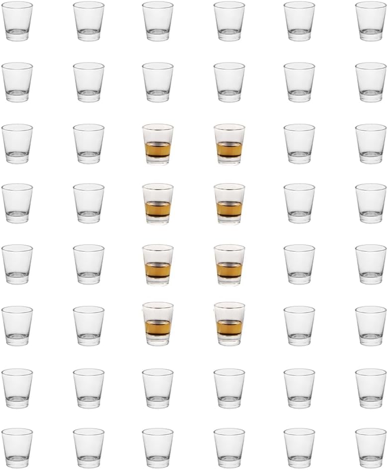 Heavy Base Shot Glasses Set of 48 for Tequila and Espresso