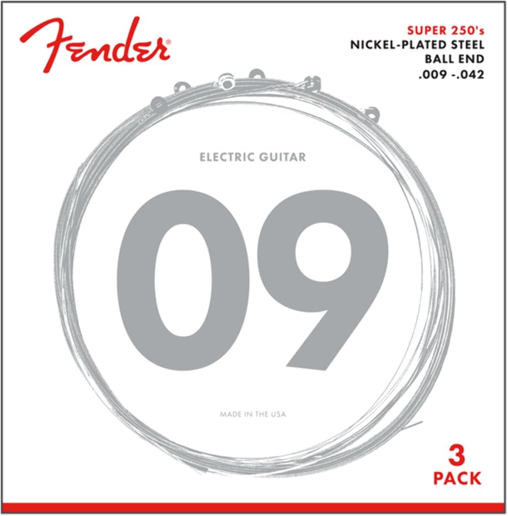 Fender Super 250 Electric Guitar Strings - Enhanced Performance Trio