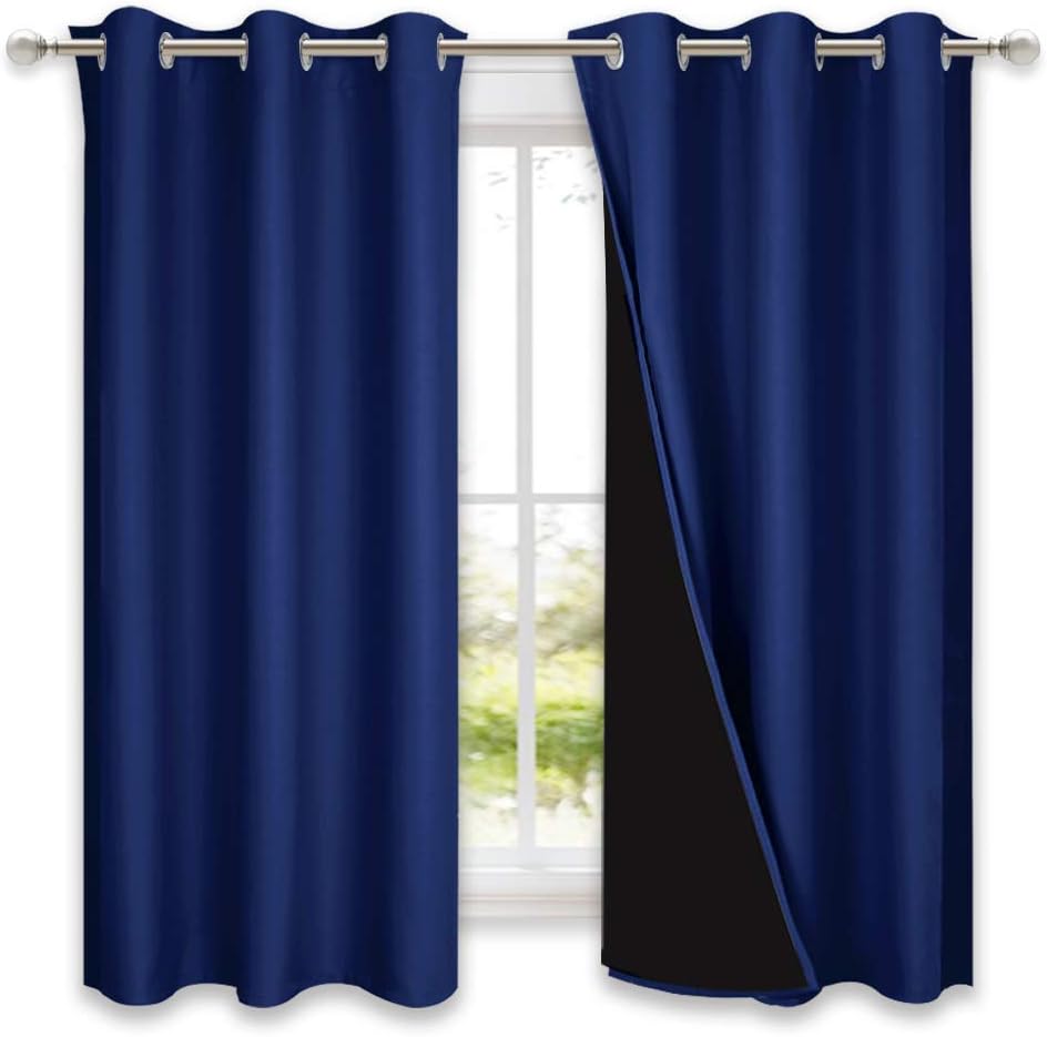 NICETOWN 100% Blackout Curtains for Small Windows, Royal Blue
