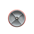 8 in x 2 in Red Polyurethane on Semi Steel Cast Iron Wheel - Durable