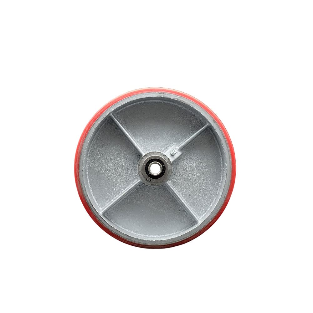8 x 2 Red Polyurethane Wheel with Precision Ball Bearing