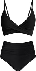 Women's High Waisted Bikini Sets Push Up Twist Front - Flattering Fit