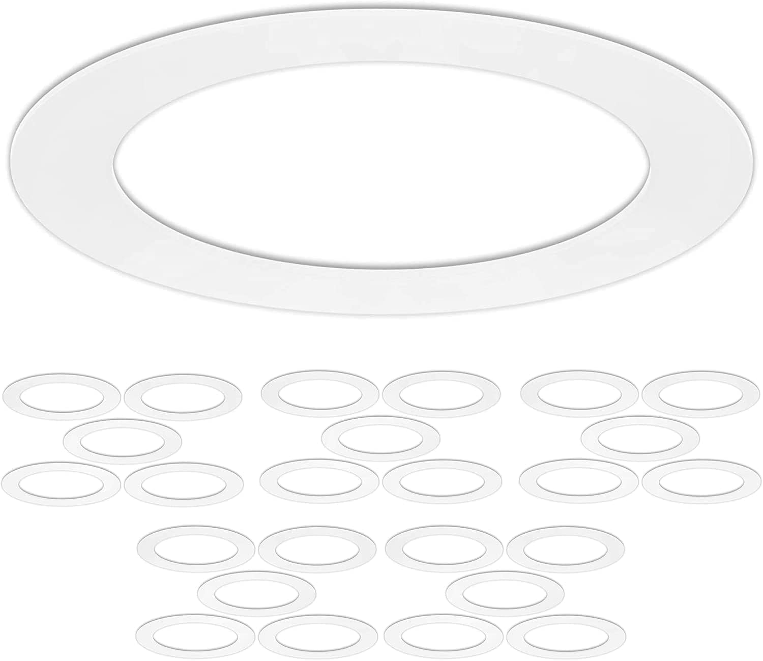25 Pack Gloss White Goof Trim Ring for 6 Inch Recessed Lighting