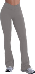 No Front Seam Crossover Flare Leggings for Women - Butt Lift & Tummy