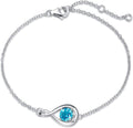 FANCIME Love Bracelet 925 Sterling Silver Infinity Birthstone - Dainty