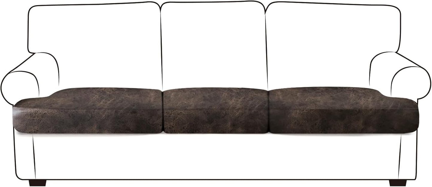 Leather Look Couch Cushion Covers for Sofa Seat Slipcovers