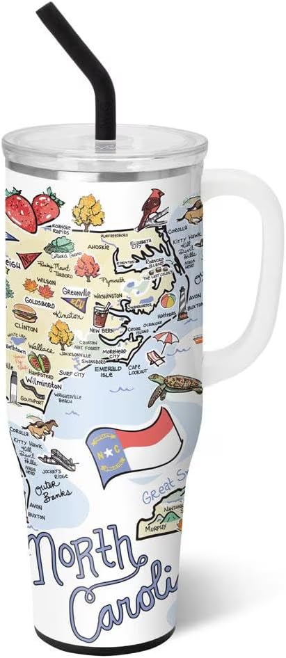 Swig Life 40oz Mega Mug - Insulated Tumbler with Handle & Straw