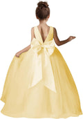 Flower Girls Dress Satin Tulle Pearls with Bow-Knot - Pageant Ball