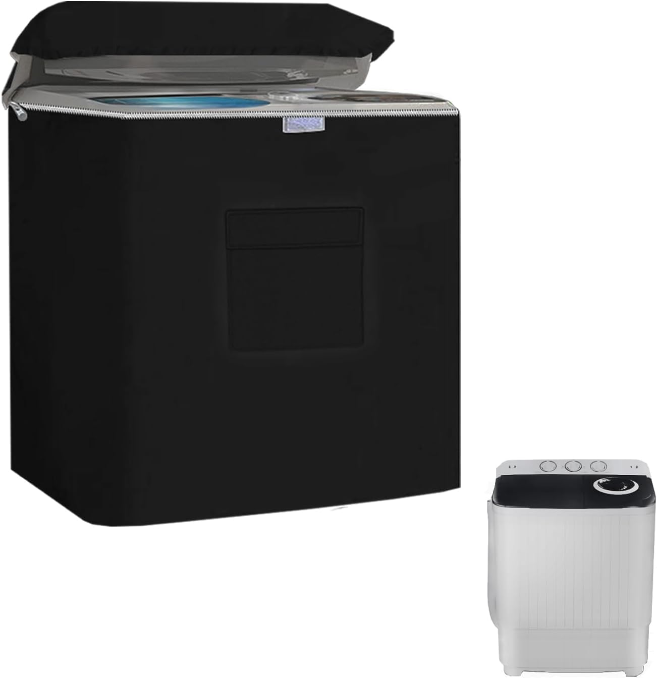 Waterproof Twin Tub Washing Machine Cover - Extend Service Life with Zipper Design