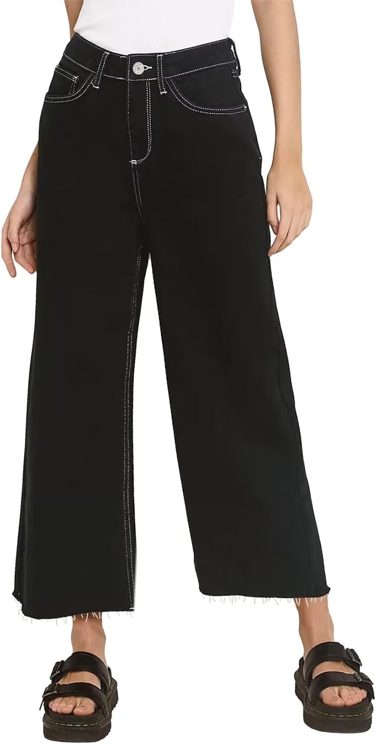 High Waisted Straight Ankle Wide Leg Ripped Jeans for Women