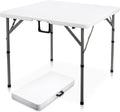 34 in Square Folding Card Table - Portable Heavy Duty HDPE Table
