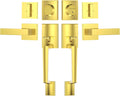 TICONN Double Front Door Handle Set - Heavy Duty Polished Brass