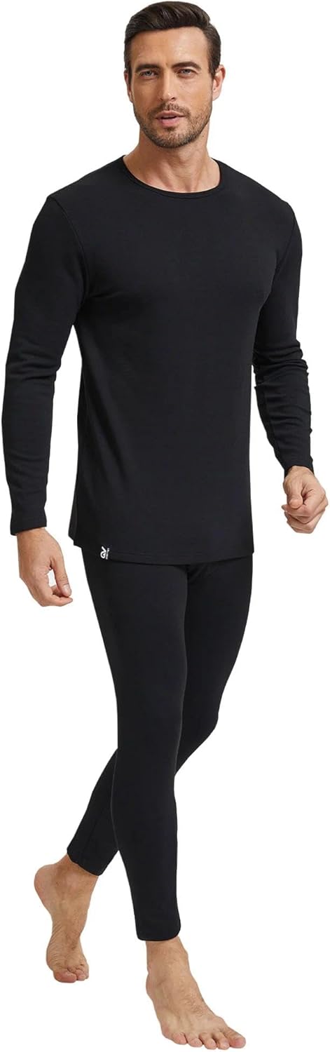 Thermal Underwear for Men Base Layer Cotton Long Johns Set
