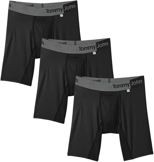 Tommy John Mens Underwear 360 Sport Boxer Briefs with 8 Inseam