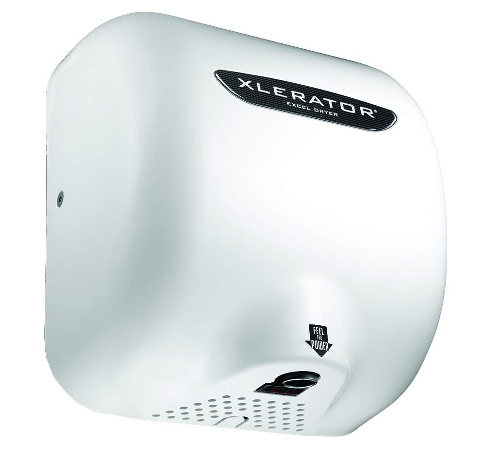 Whisper Quiet XLERATOR Hand Dryer - Faster Drying, White, 1.1 Noise Reduction
