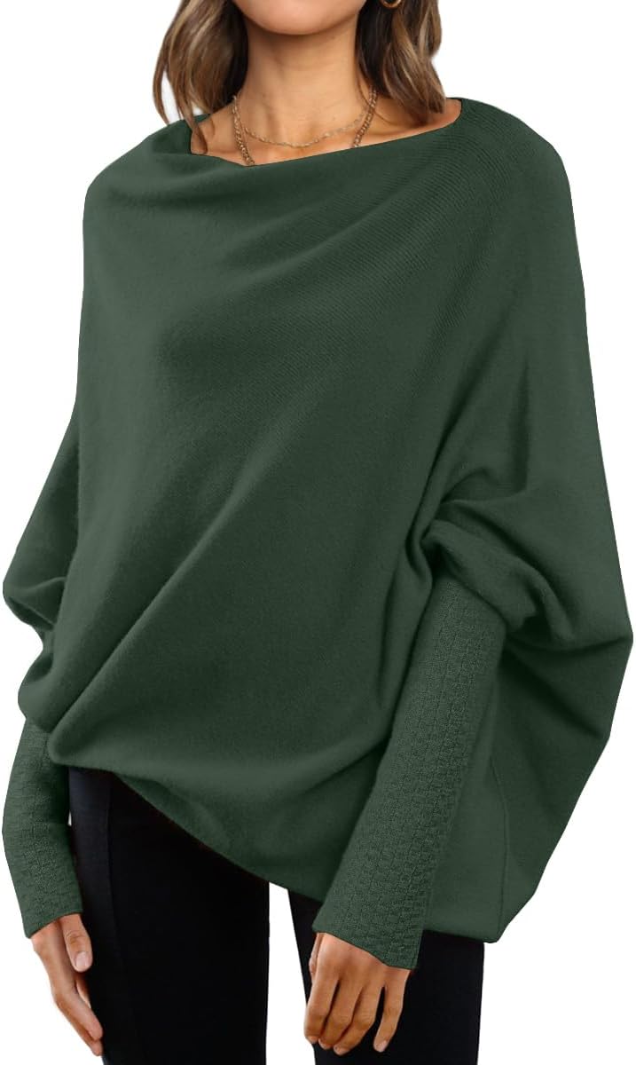 LILLUSORY Womens Batwing Oversized Sweater for Fall Fashion