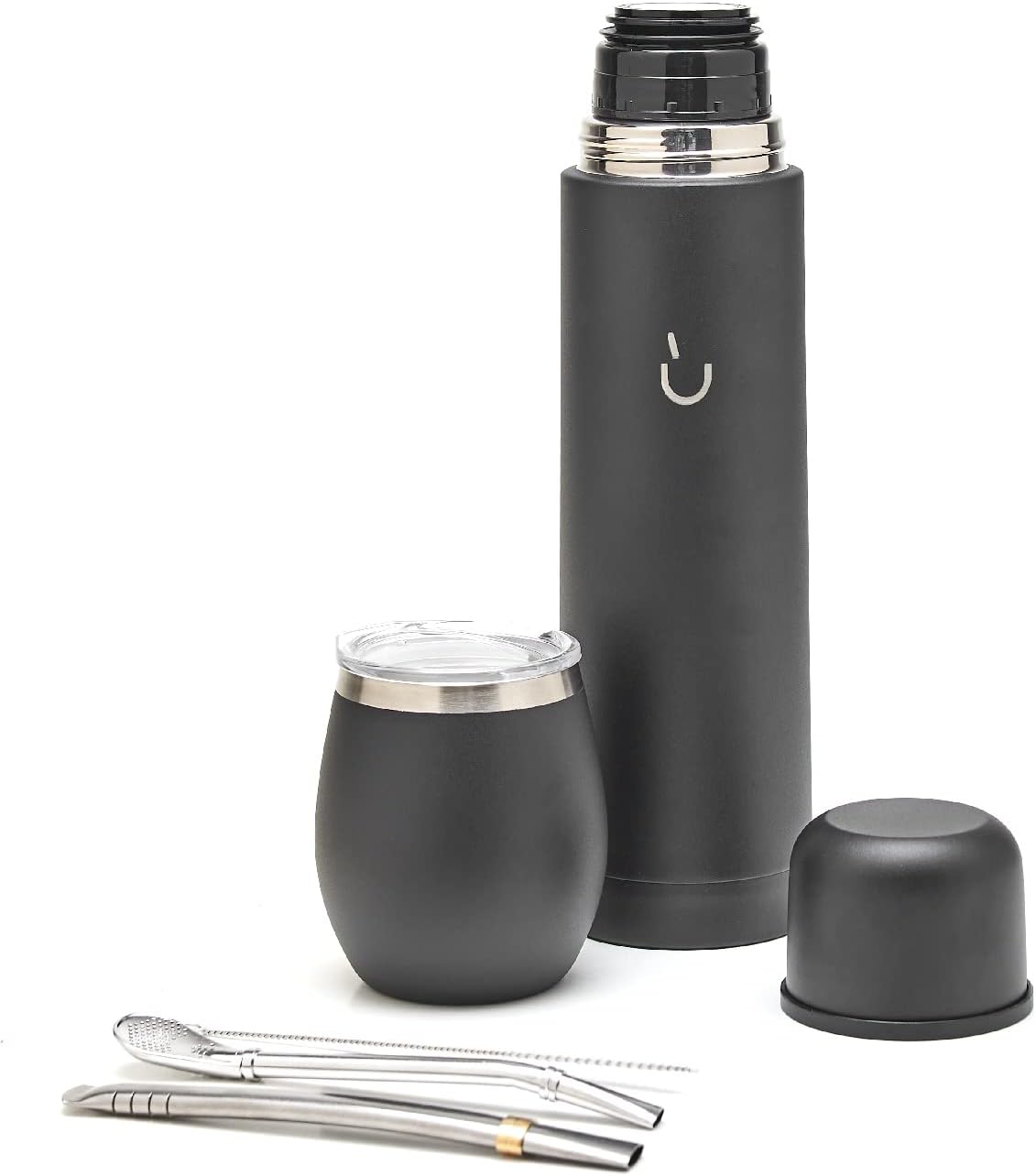 Complete Yerba Mate Set with Modern Gourd and Thermal Flask