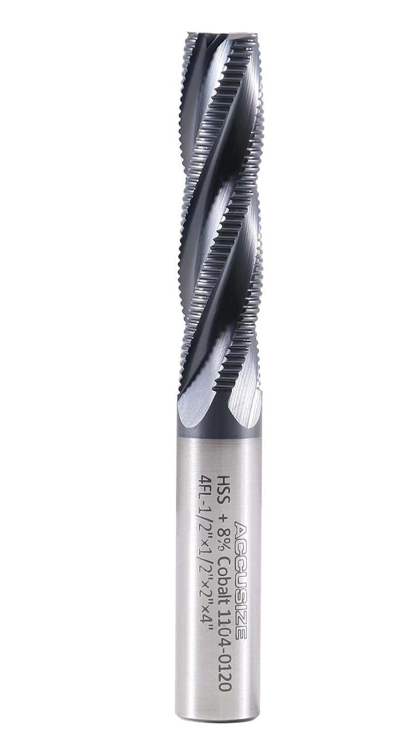Accusize 1/2ft' Fine Tooth M42 Cobalt Tialn Roughing End Mill