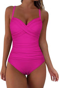 Hilor Ruched Underwire One Piece Swimsuit - Tummy Control Fit