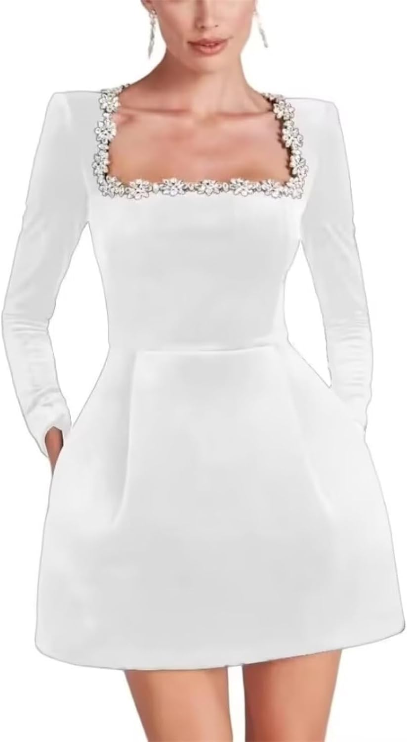 Long Sleeve Wedding Dress with Pockets for Modern Brides