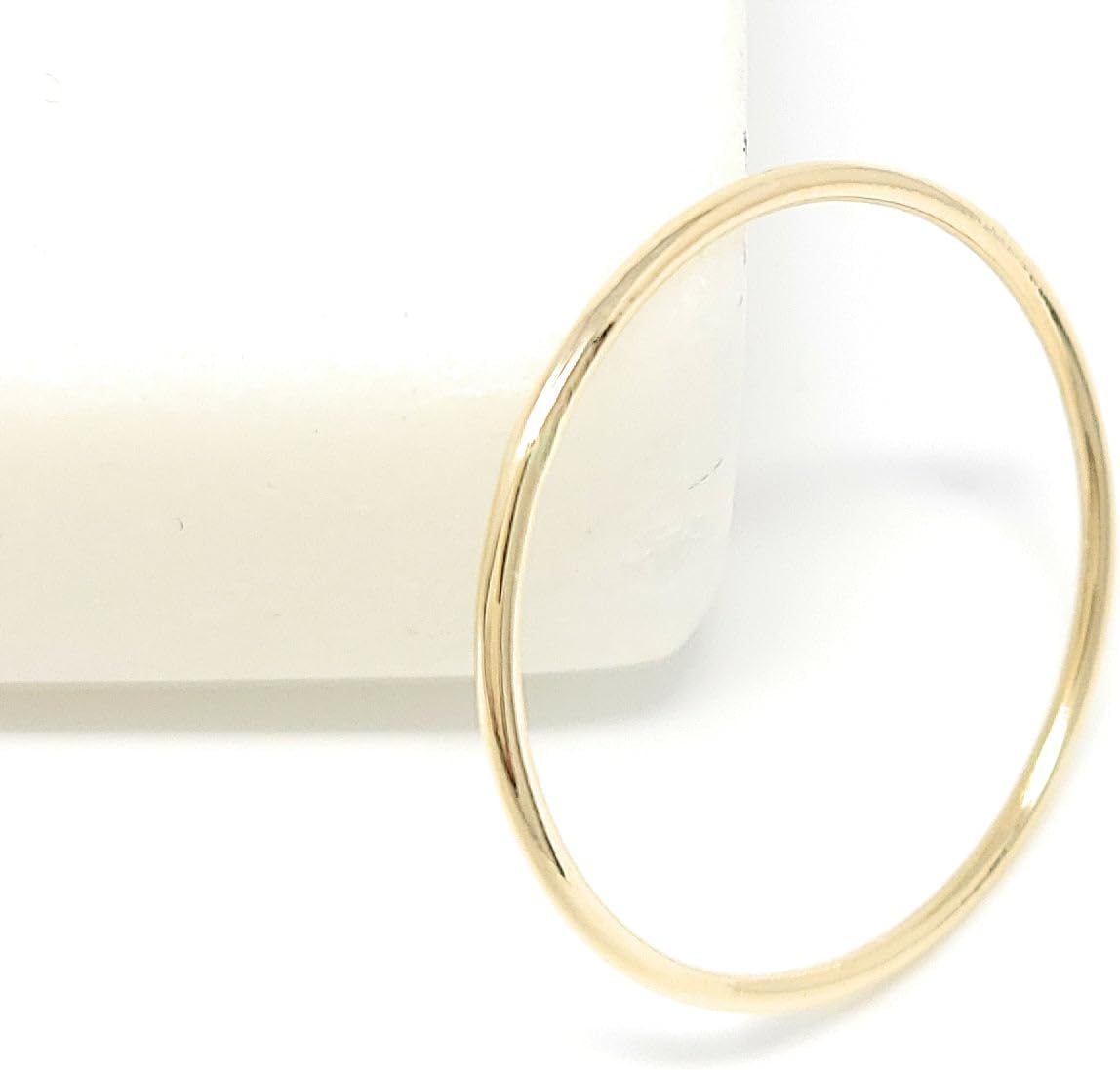 Solid 14k Gold Thin Stacking Ring - Minimalist Handmade Design